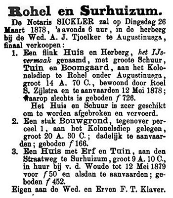 een krantenartikel in de Leeuwarder in 1823