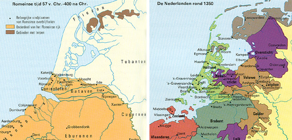kaartjes van nederland voor en de vloeden