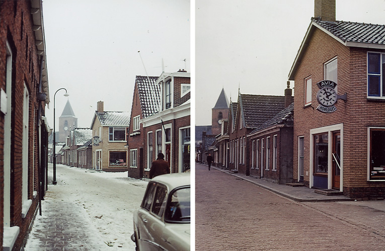 foto van de kerkstraat in de jaren 70 van de vorige eeuw