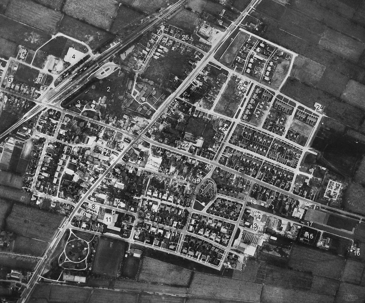 luchtfoto van Buitenpost uit 1966