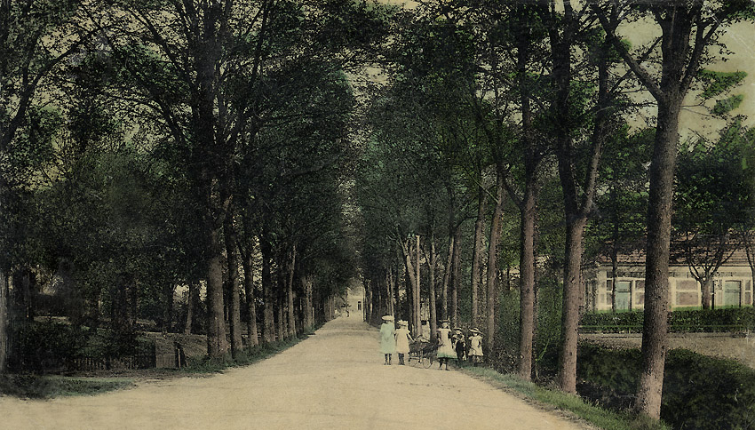 foto van de stationsstraat rond 1908