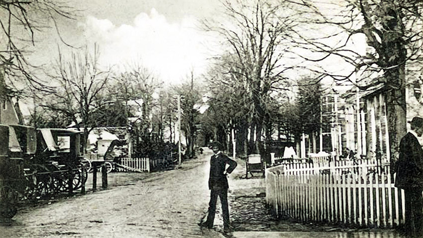 foto van de stationsstraat rond 1910