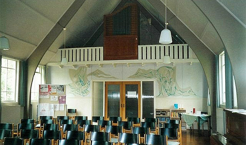 foto van wandschildering in de Doopsgezinde kerk