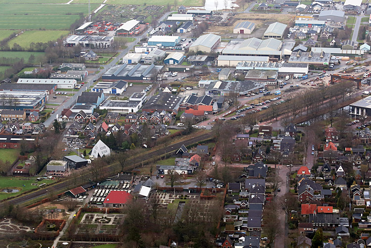 luchtfoto van oostkant van Buitenpost